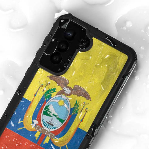 Ecuador Flag Distressed Galaxy S24 Plus Waterproof Case
